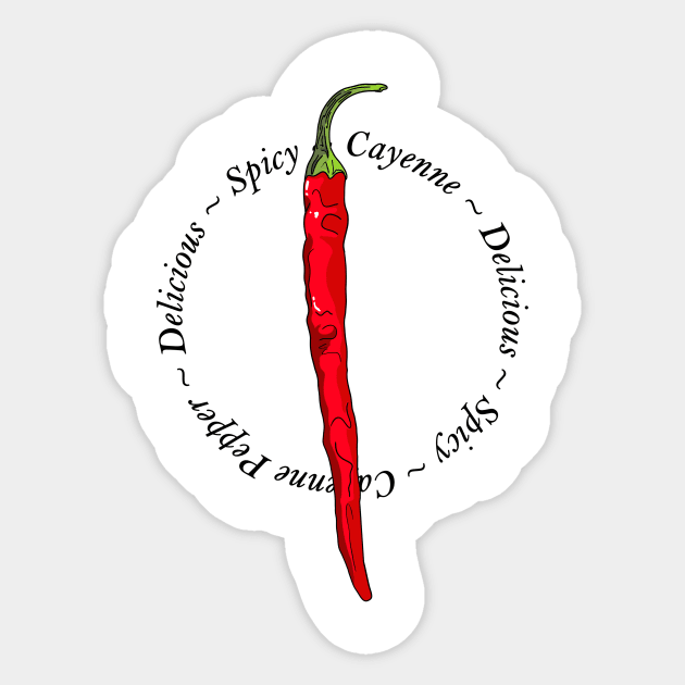 Cayenne Chili Pepper Sticker by MojoCoffeeTime